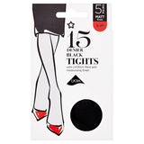 Superdrug 5 Pack 15 Denier Lycra Tights - Black S/M GOODS Superdrug   