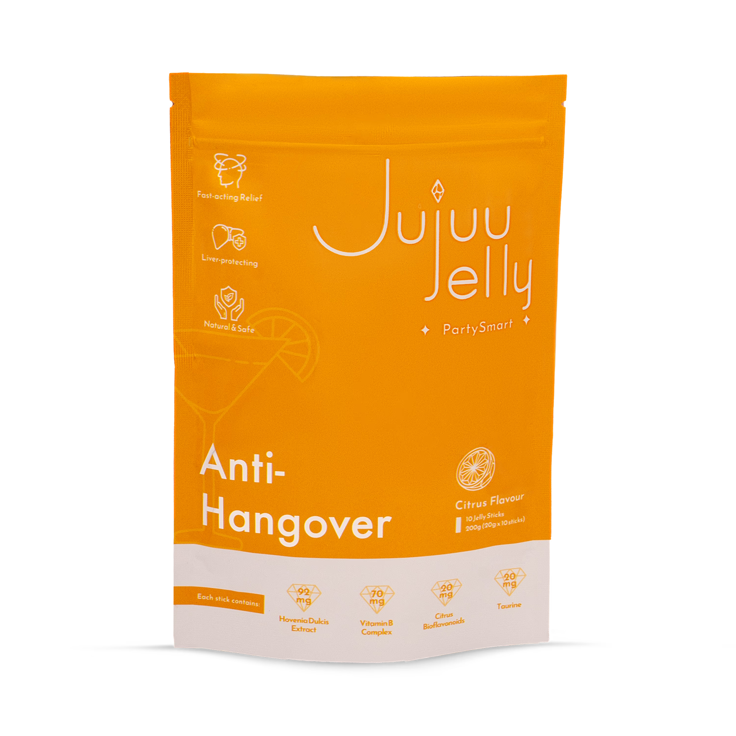 Party Smart anti-hangover jelly sticks bag of 10, UK version