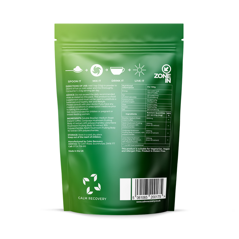 Calm Recovery Zone mushroom coffee blend 105g - British product