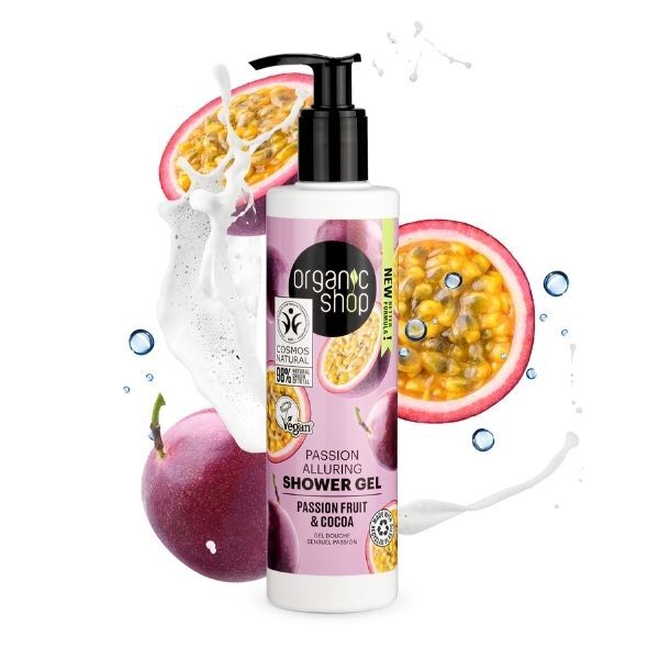 Organic Shop Passion Fruit and Cocoa Shower Gel 280ml - British product