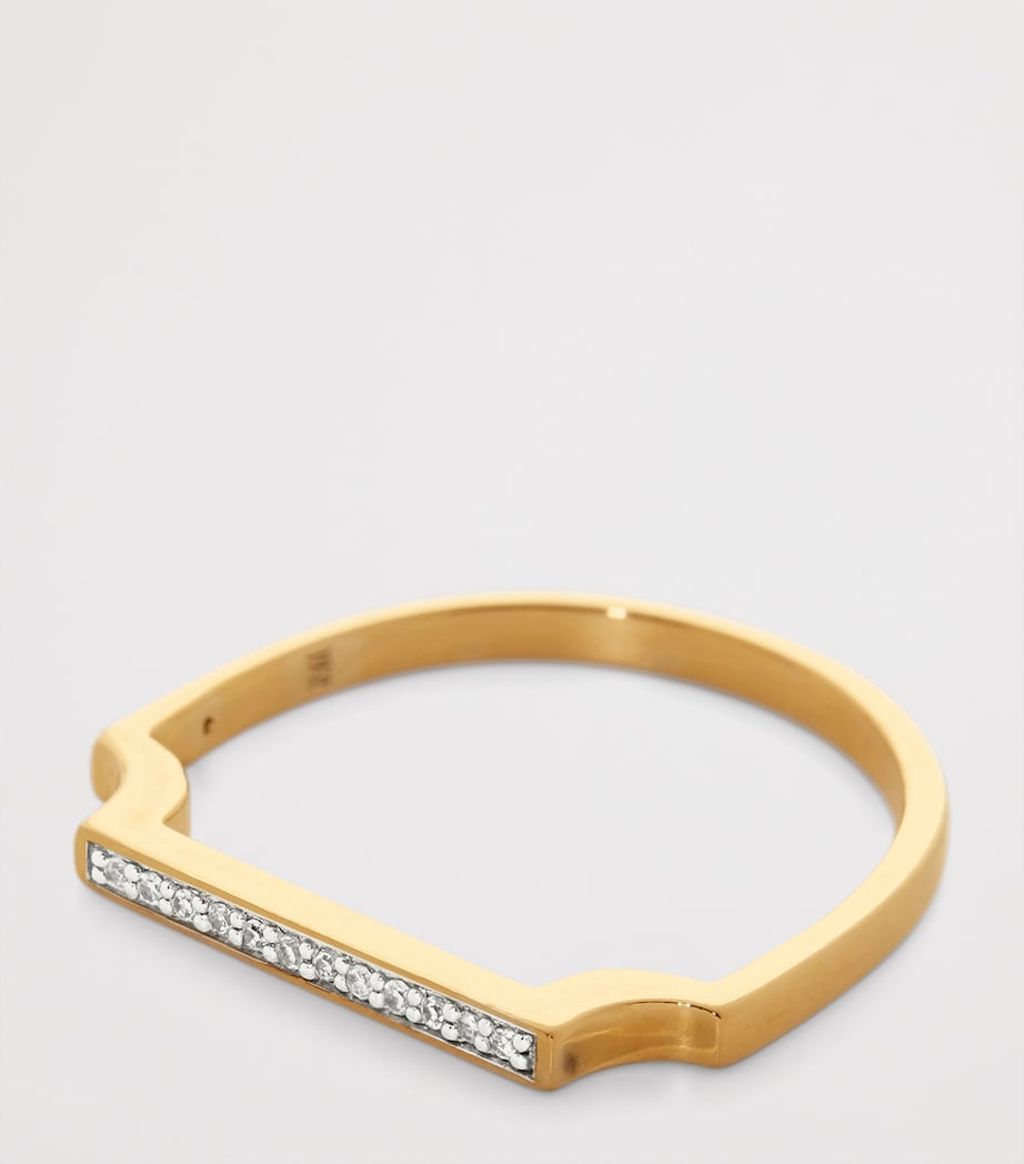 Monica Vinader gold vermeil and white diamond thin ring, UK version
