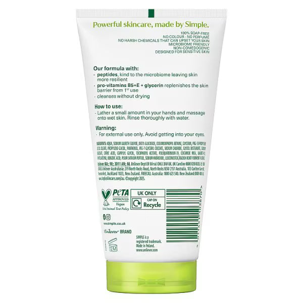 Simple Kind to Skin Moisturising Facial Wash 150ml, UK version