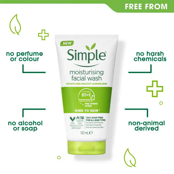 Simple Kind to Skin Moisturising Facial Wash 150ml, UK version