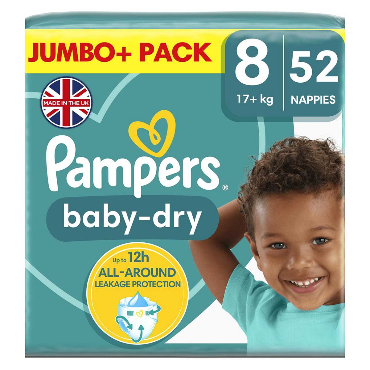 Pampers Baby-Dry Size 8, 52 Nappies, 17kg+, Jumbo+ Pack GOODS Boots   