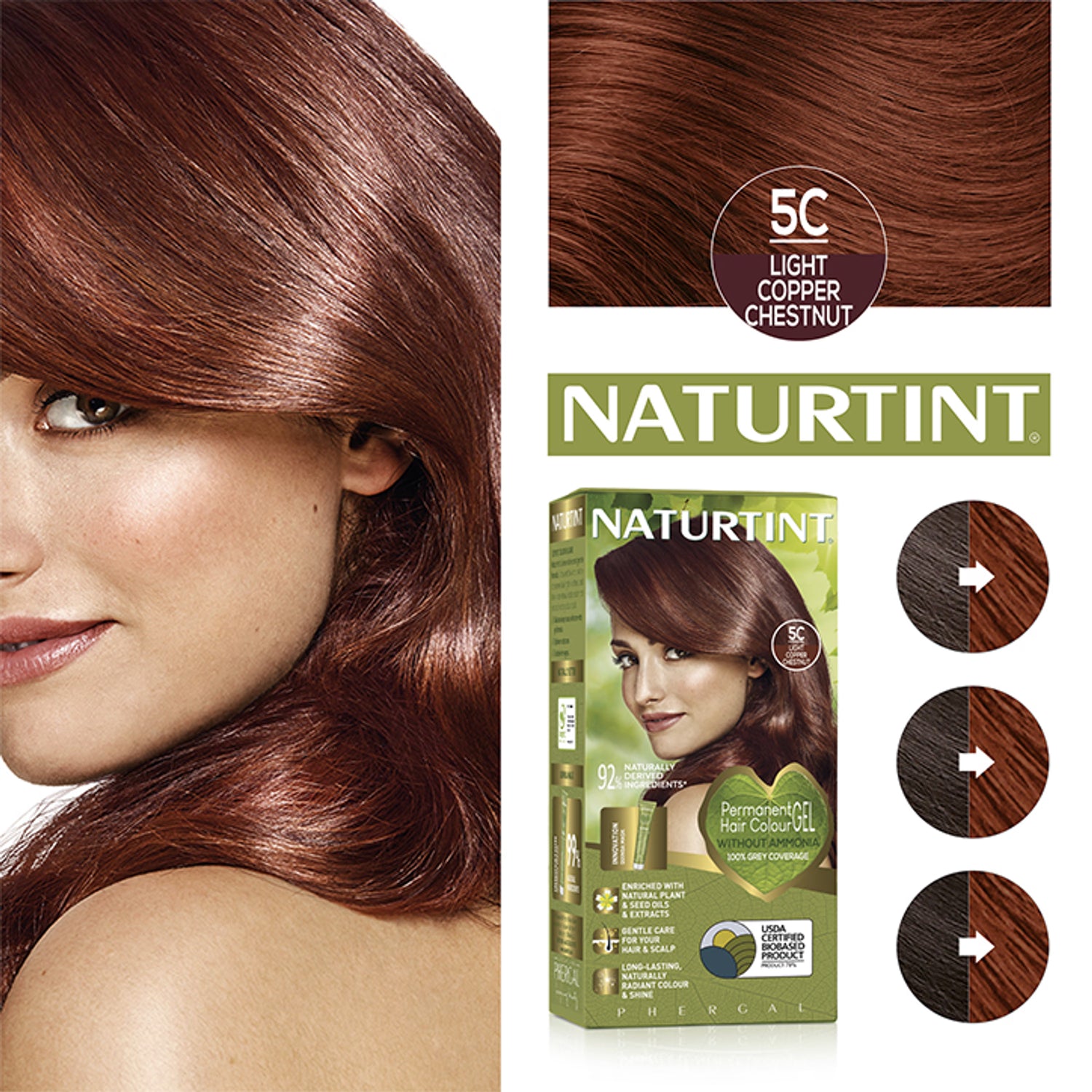 Naturtint permanent hair colour 5C Light Copper Chestnut - British product