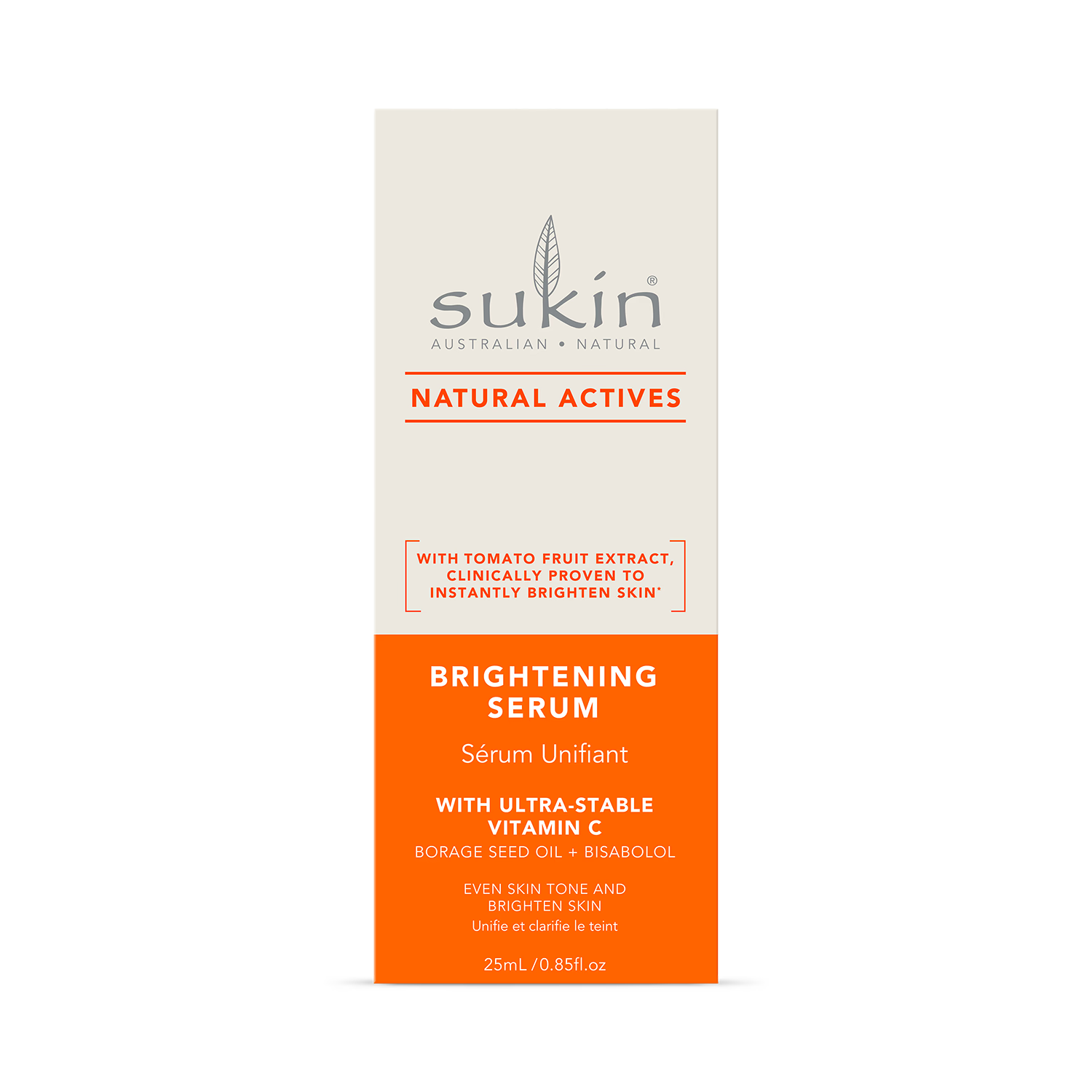 Sukin brightening serum Natural Actives 25ml, UK version