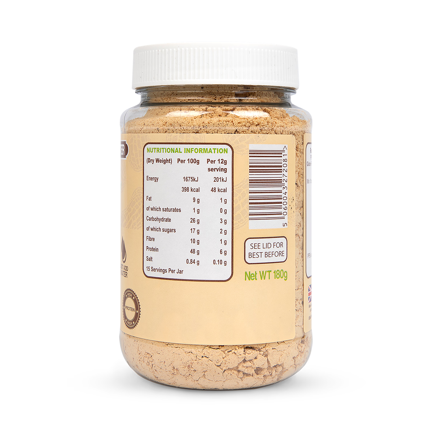 PPB Powdered Peanut Butter Original 180g, UK version