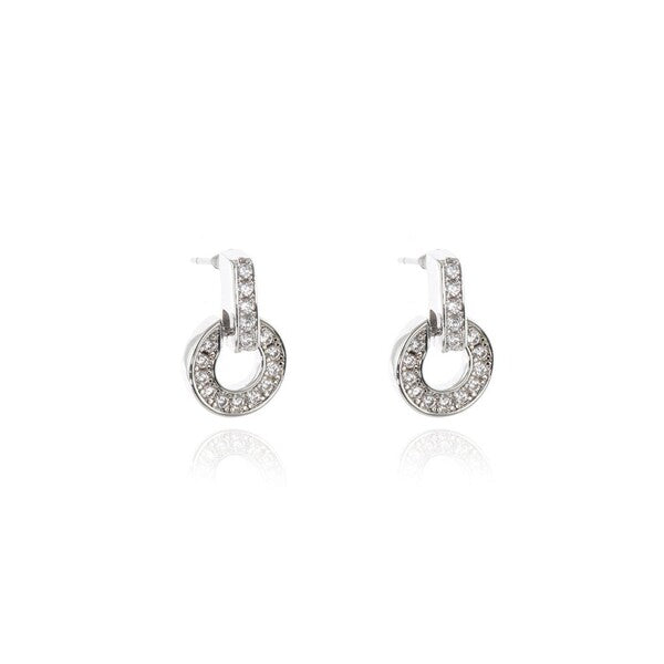 Cachet Elana drop earrings with cubic zirconia stones, imported from the UK