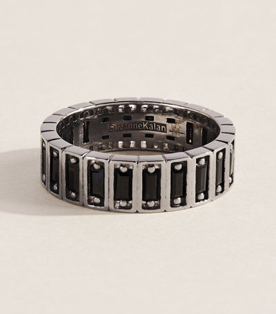 Harrods Suzanne Kalan White Gold Inlay Sapphire Eternity Ring- Buy online at McGrocer