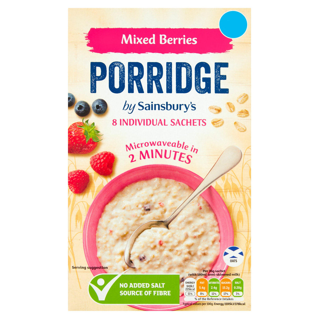 Sainsbury's Mixed Berries Porridge 8 x 36g (288g)