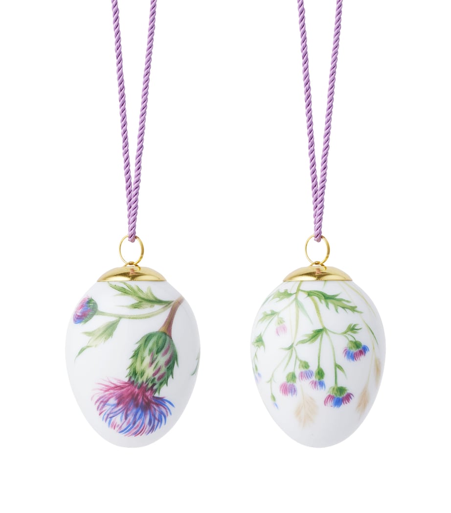 Royal Copenhagen porcelain thistle eggs 6cm, imported from the UK