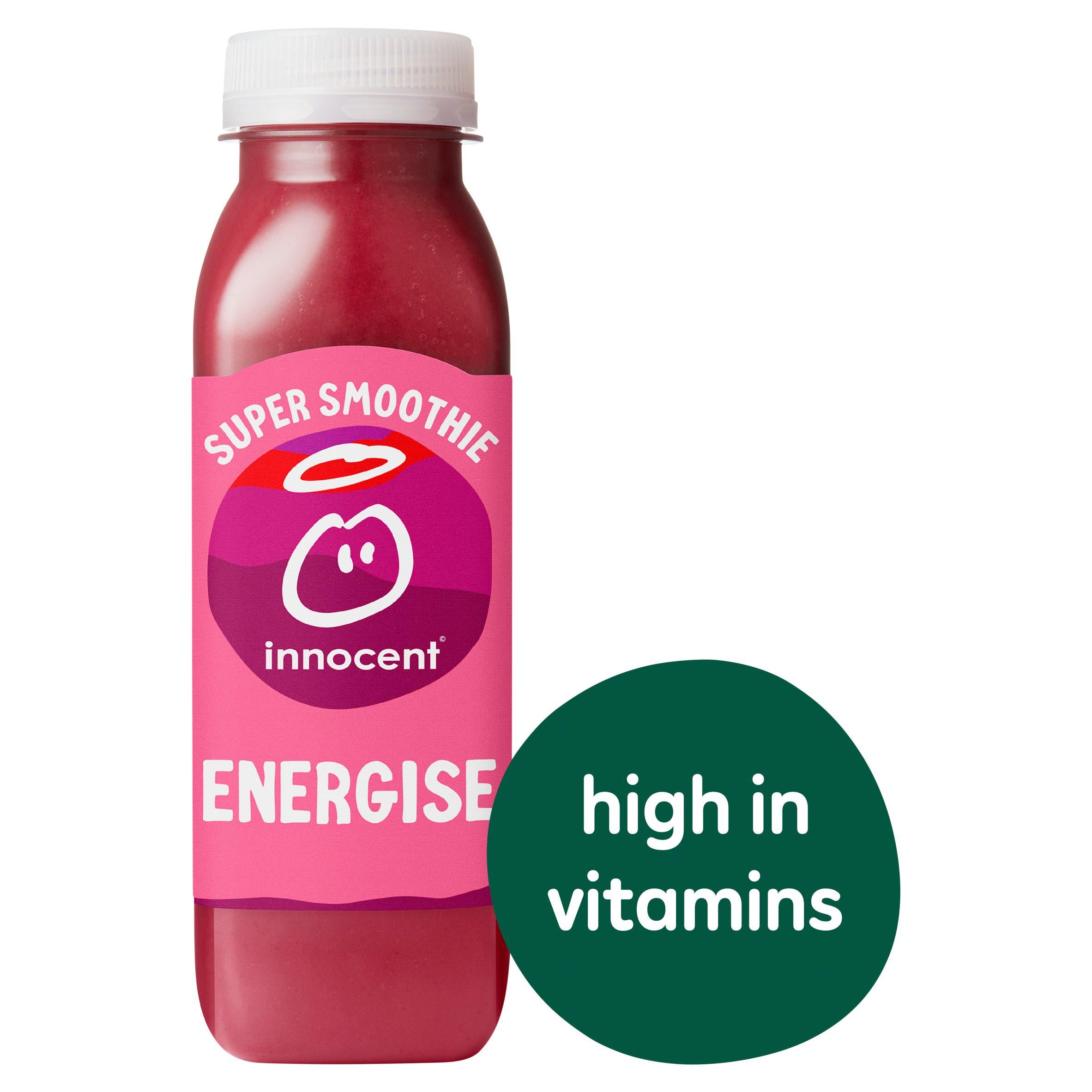 innocent Energise Strawberry & Cherry Super Smoothie with Vitamins 300ml GOODS Sainsburys   