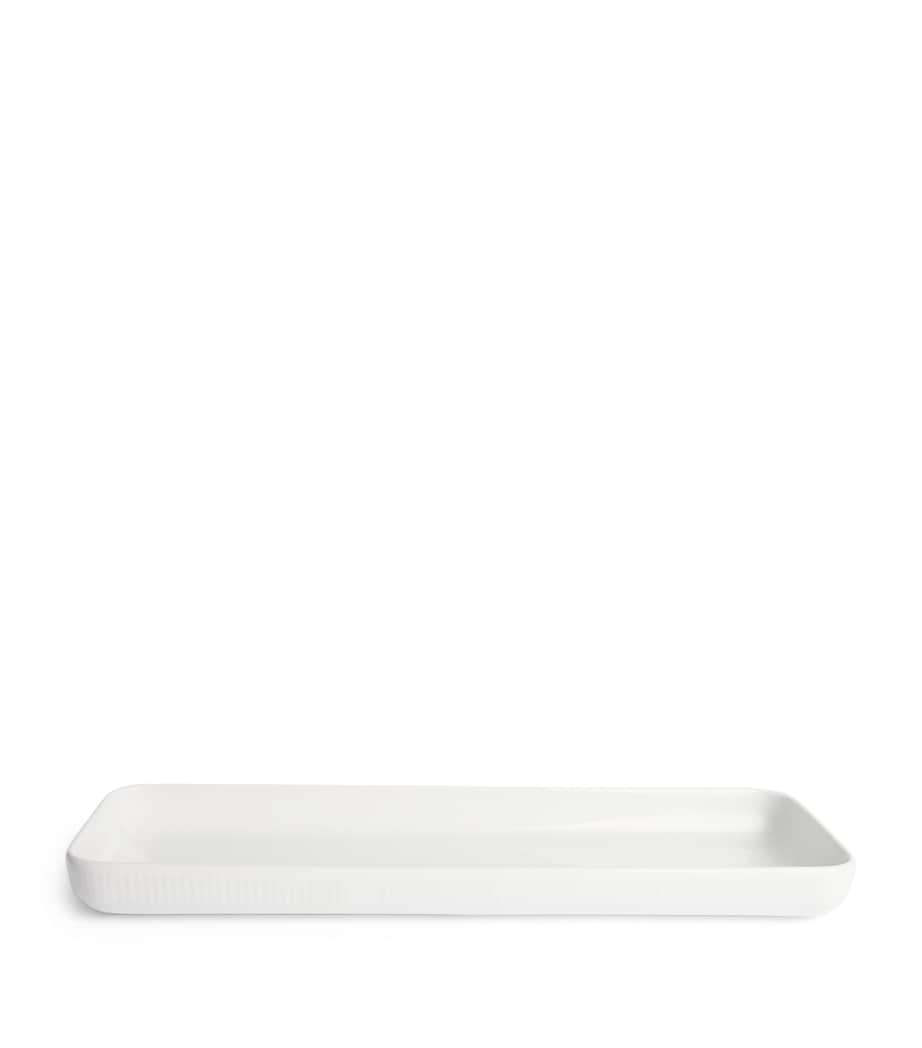 Royal Copenhagen white fluted rectangular dish 36cm x 12.5cm, imported from the UK