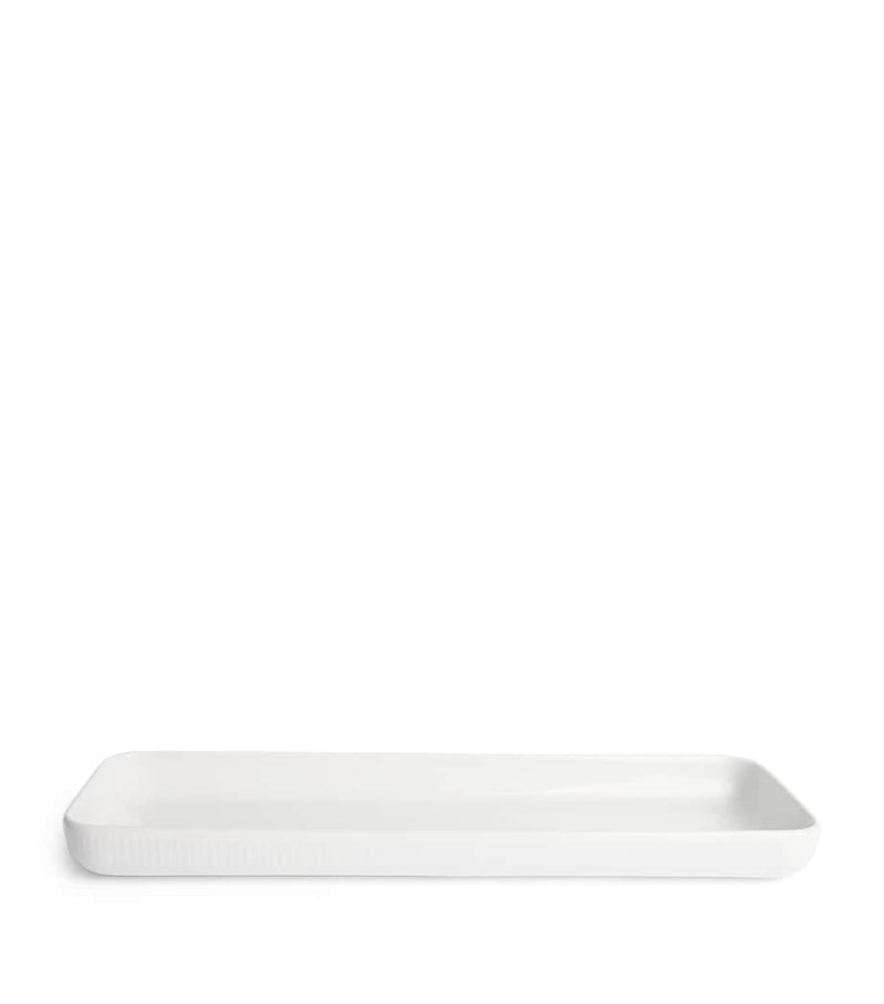 Royal Copenhagen white fluted rectangular dish 36cm x 12.5cm, imported from the UK