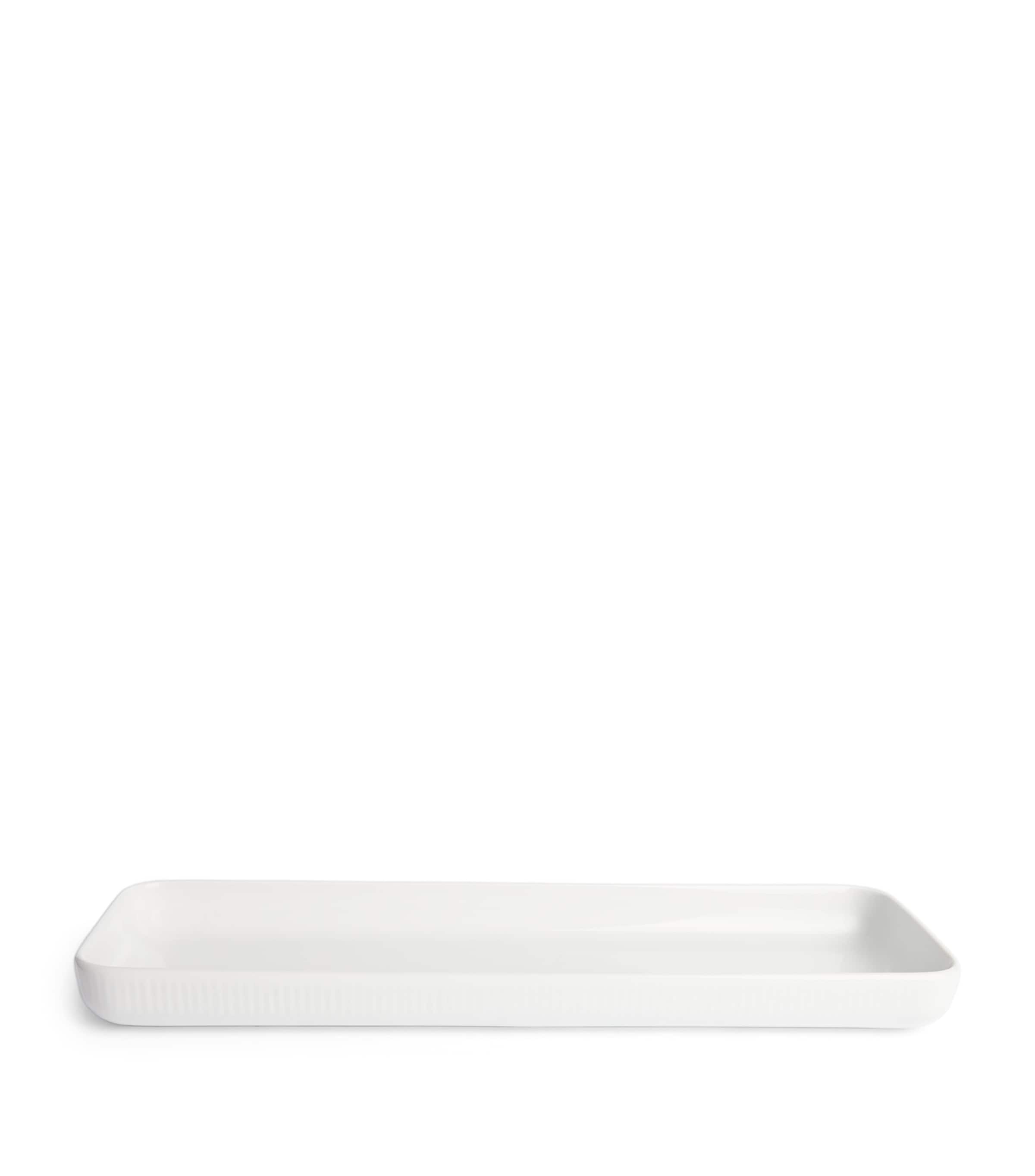 Royal Copenhagen white fluted rectangular dish 36cm x 12.5cm, imported from the UK
