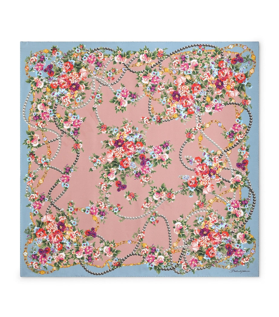 Dolce&Gabbana silk floral foulard 90cm - British product