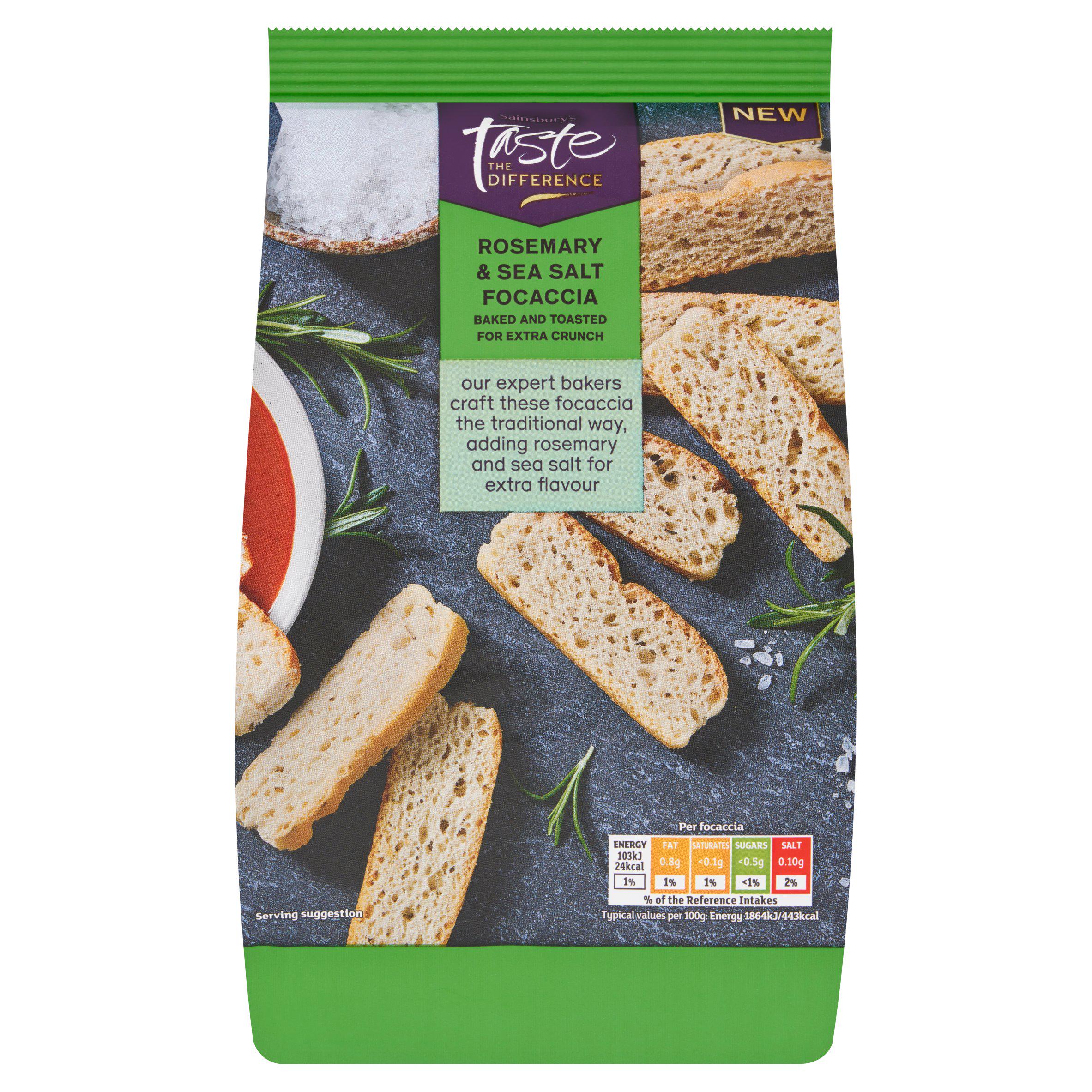 Sainsbury's Rosemary & Sea Salt Focaccia, Taste the Difference 100g GOODS Sainsburys   