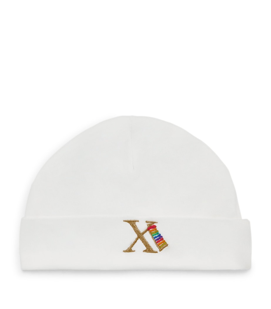Paint My Dreams cotton embroidered X beanie (British brand)