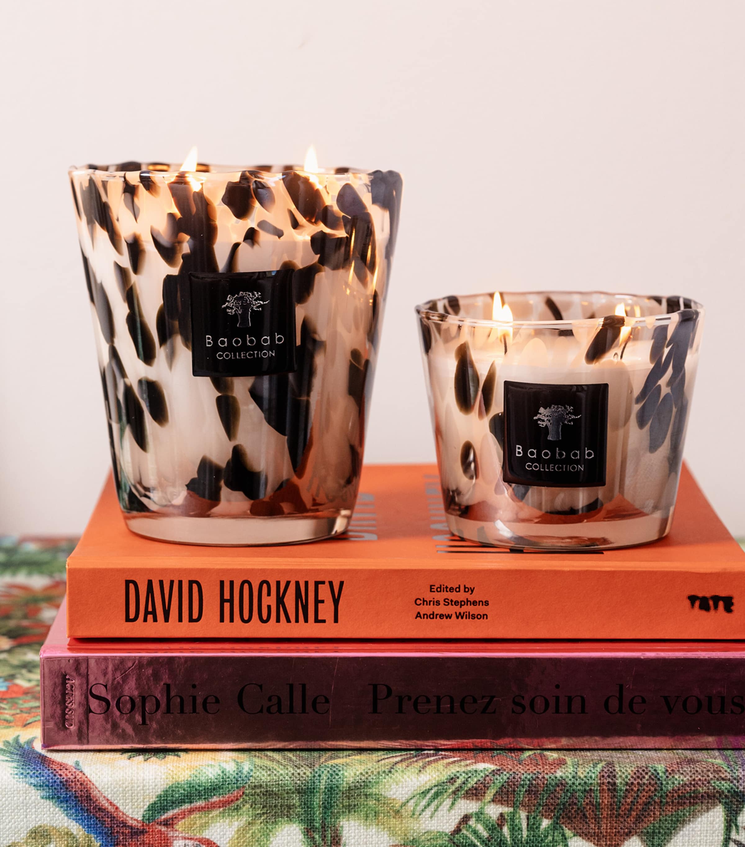 Baobab Black Pearls Candle with rose ginger scent 16cm - British product