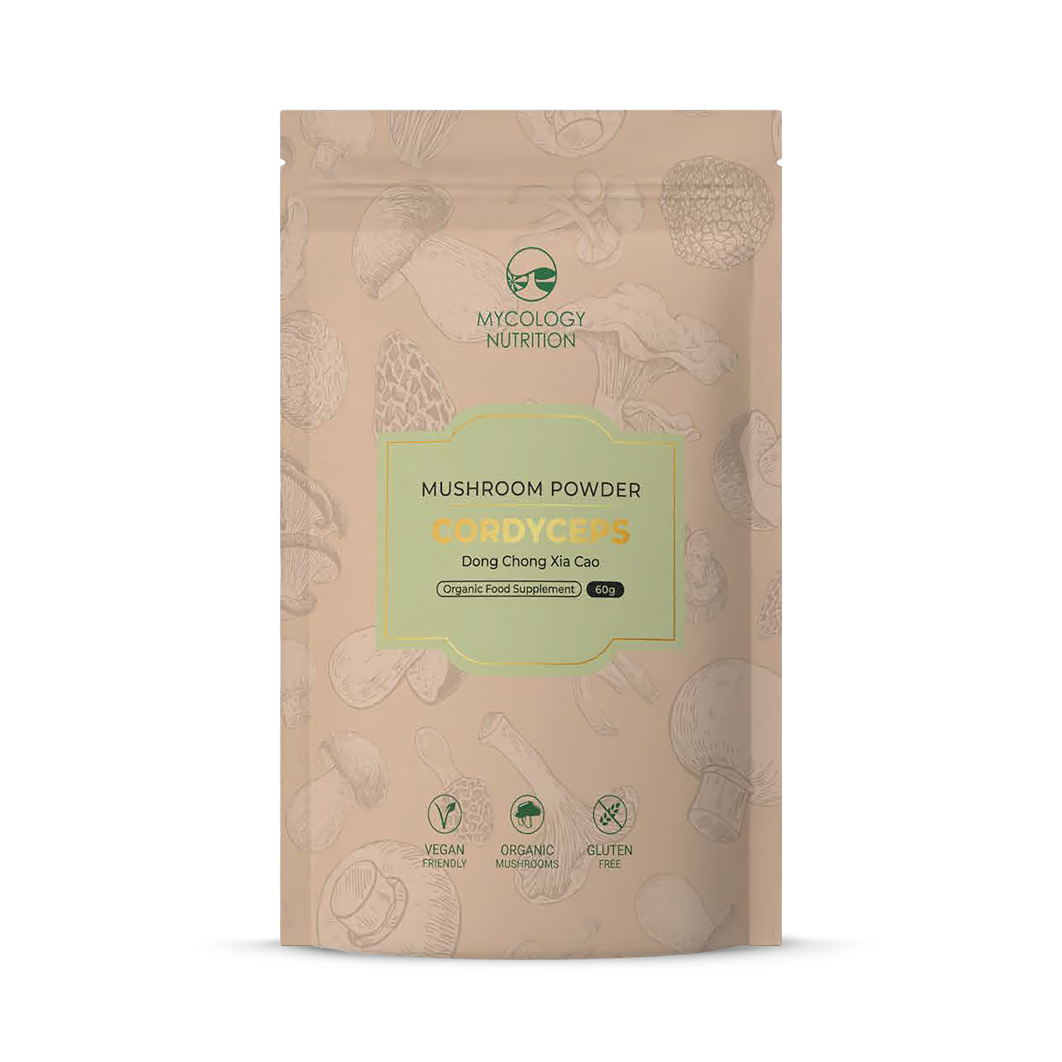 Mycology Nutrition Organic Cordyceps Powder 60g, imported from the UK