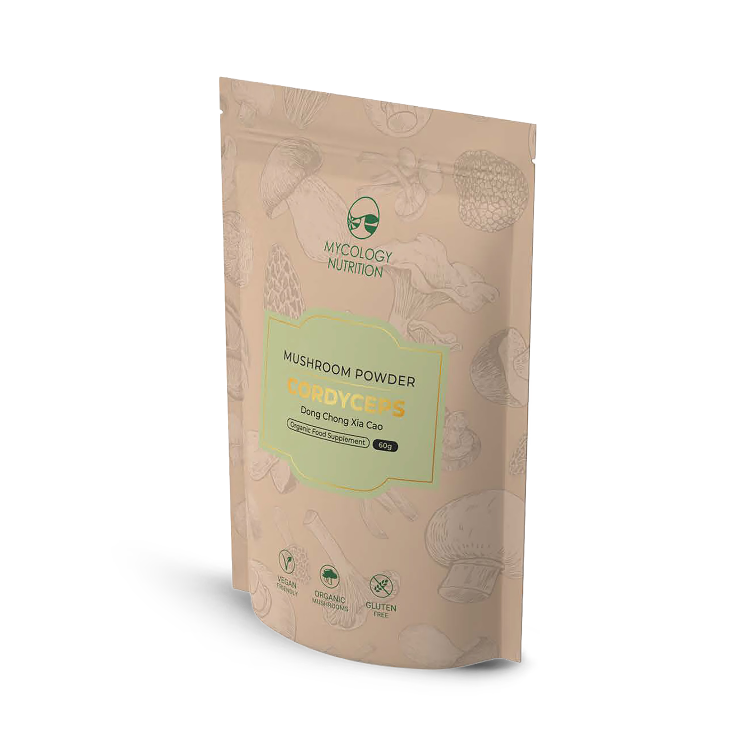 Mycology Nutrition Organic Cordyceps Powder 60g, imported from the UK