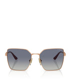 Vogue square sunglasses rose gold metal graduated tint (British brand)