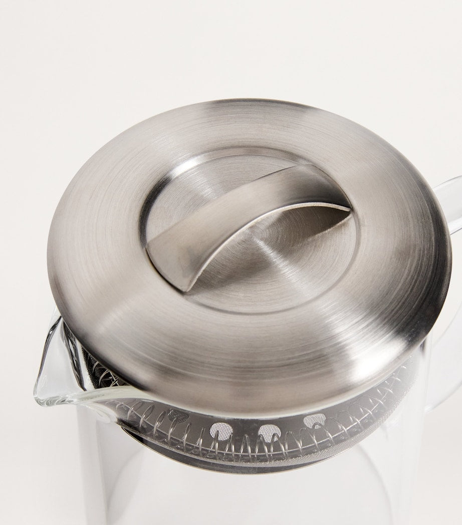 Medium-Sized Glass Tea Pot with Silver Lid 450ml