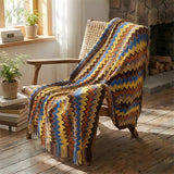 Livingandhome bohemian throw blanket with tassels 170cm - British product