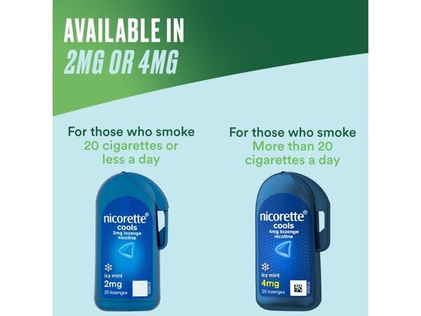 DNR Nicorette® Cools 4mg Icy Mint Lozenge 80s (Stop Smoking) GOODS Superdrug   