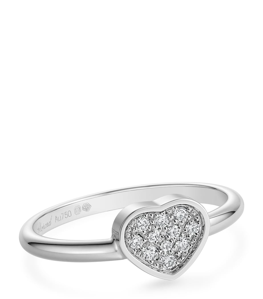 Chopard white gold and diamond Happy Hearts ring, imported from the UK