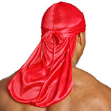 SHYNE red silky durag for hair protection (British brand)