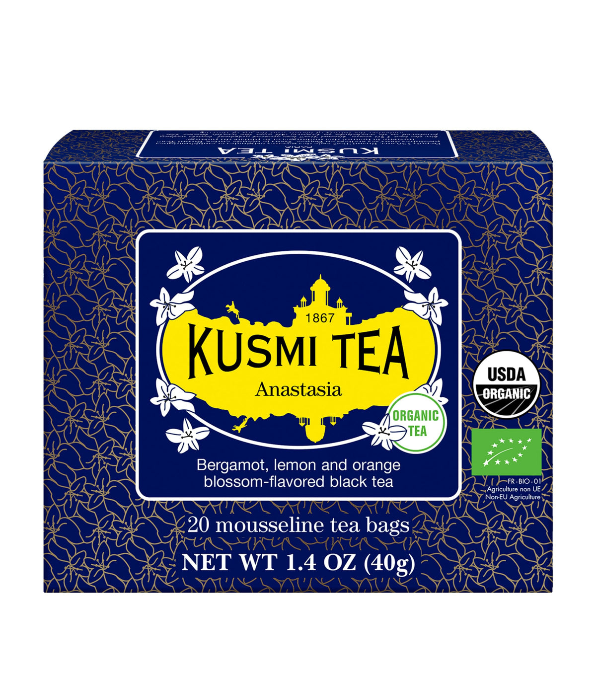 Kusmi organic Anastasia tea 20 tea bags, UK version