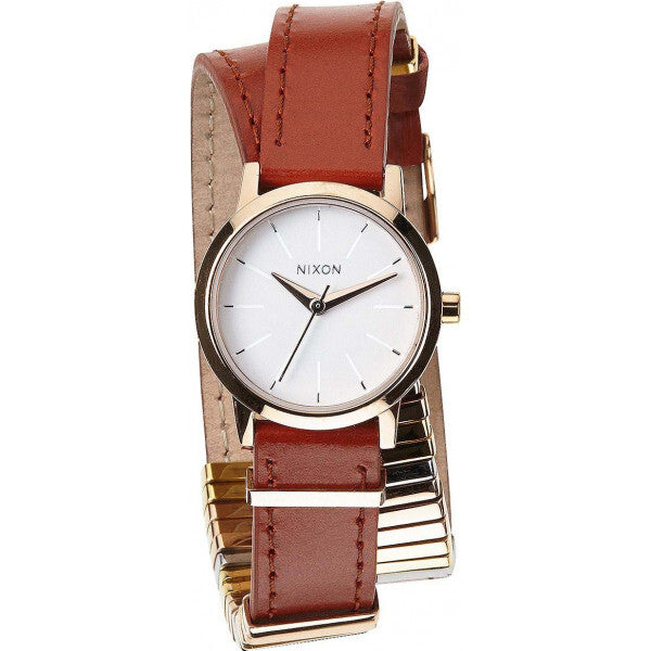 Nixon brown ladies watch leather strap stainless steel - British product