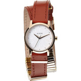 Nixon brown ladies watch leather strap stainless steel - British product