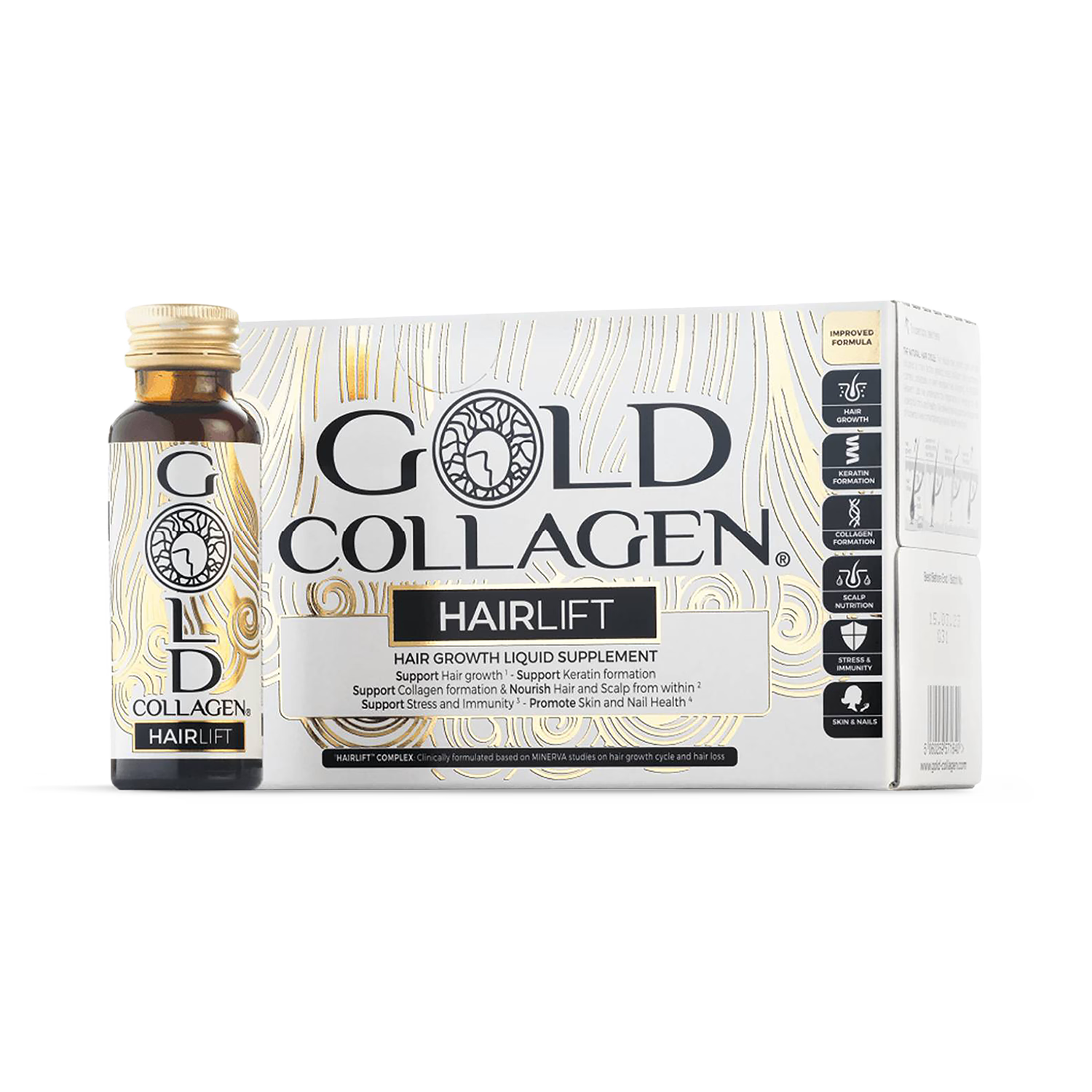 Gold Collagen Hairlift supplement 10 x 50ml, imported from the UK