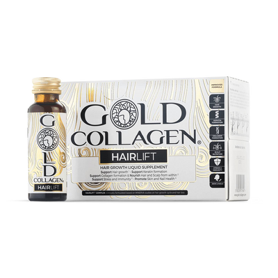 Holland & Barrett Gold Collagen Hairlift Hair Growth Liquid Supplement 10 x 50ml- Buy online at McGrocer