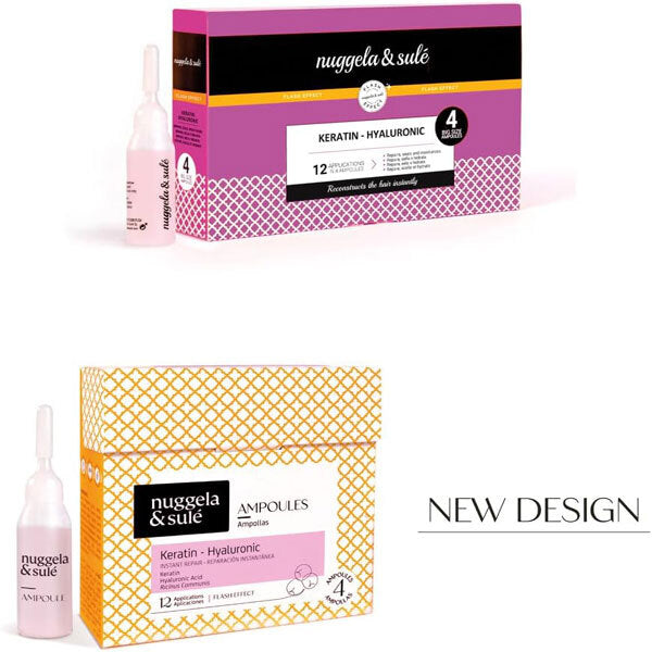 Nuggela & Sule hair treatment ampoules Keratin-Hyaluronic 4x10ml, imported from the UK