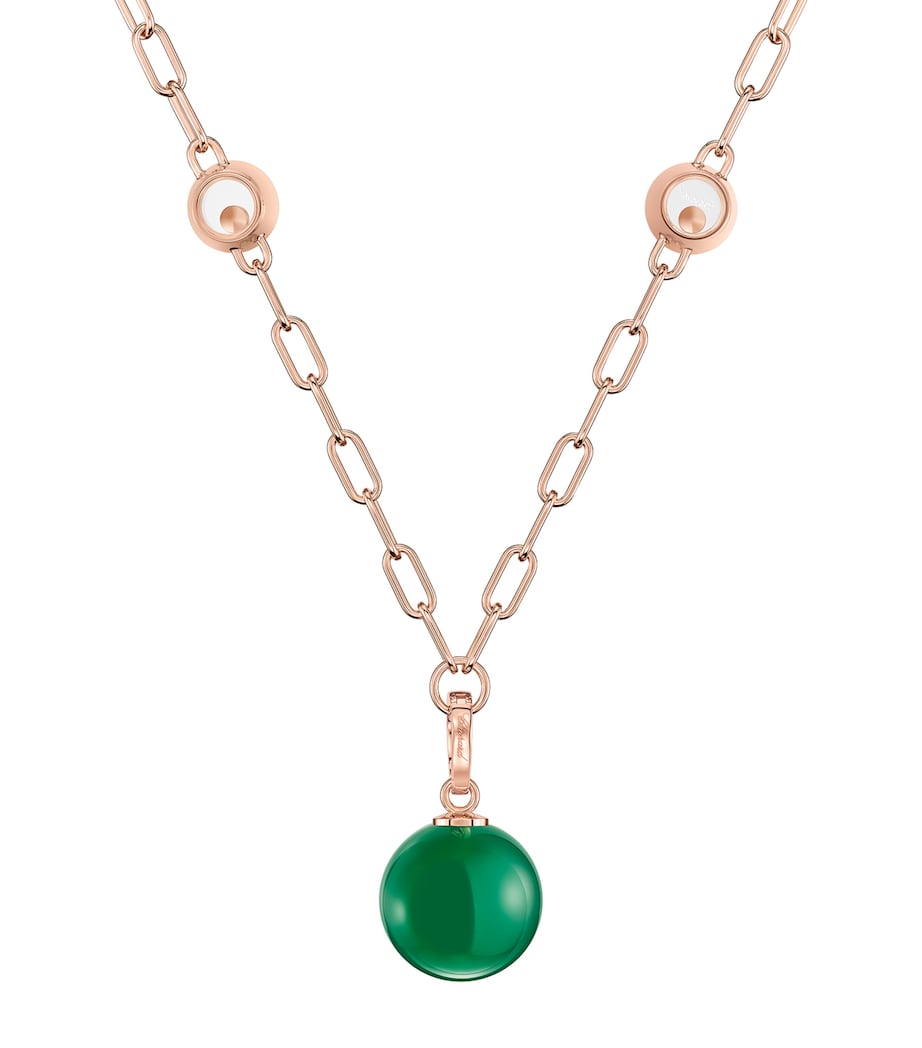 Chopard Happy Diamonds Planet necklace rose gold and green agate, UK version