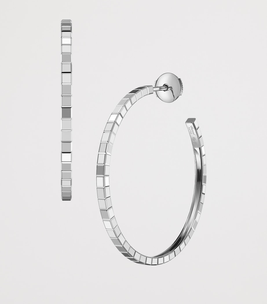Chopard Ice Cube hoop earrings in white gold, imported from the UK