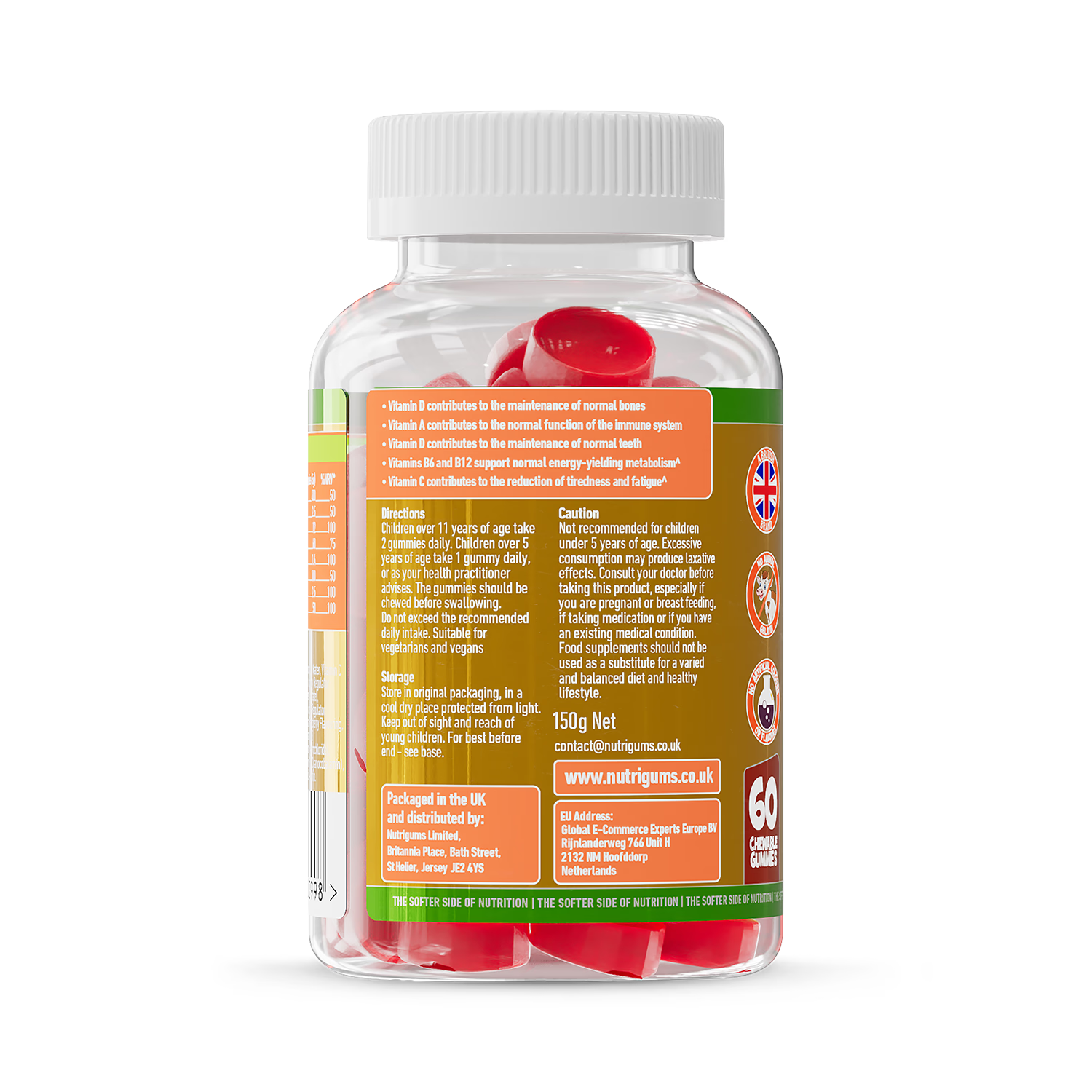 Nutrigums kid's multi vitality gummies 60 count - British product