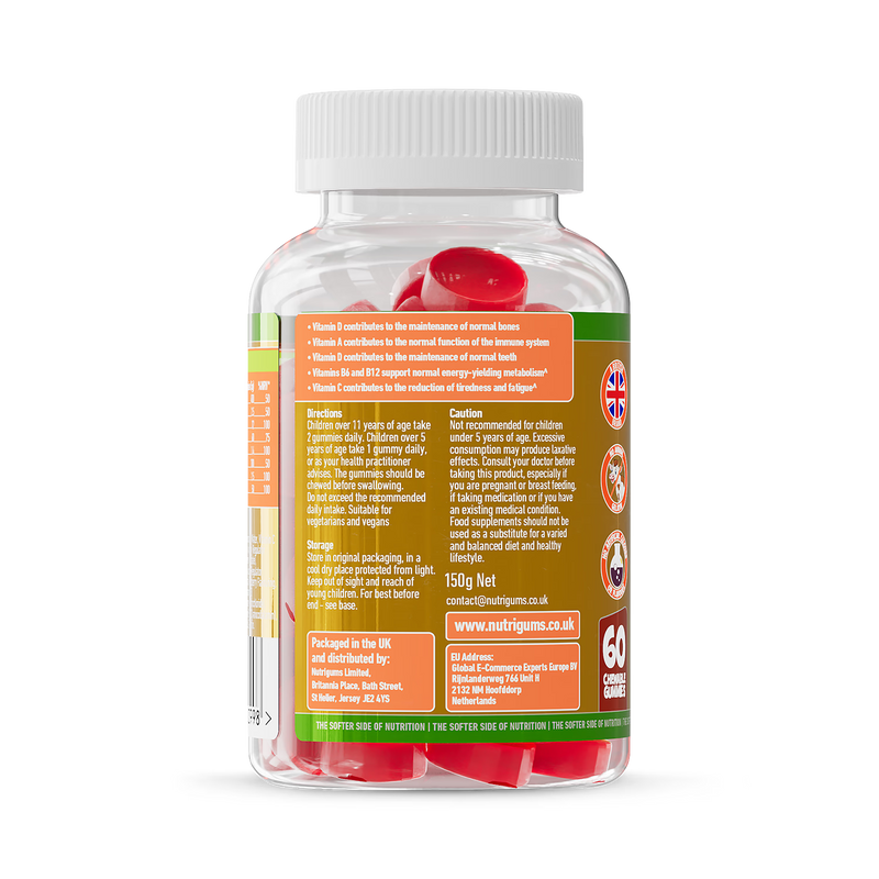 Nutrigums kid's multi vitality gummies 60 count - British product