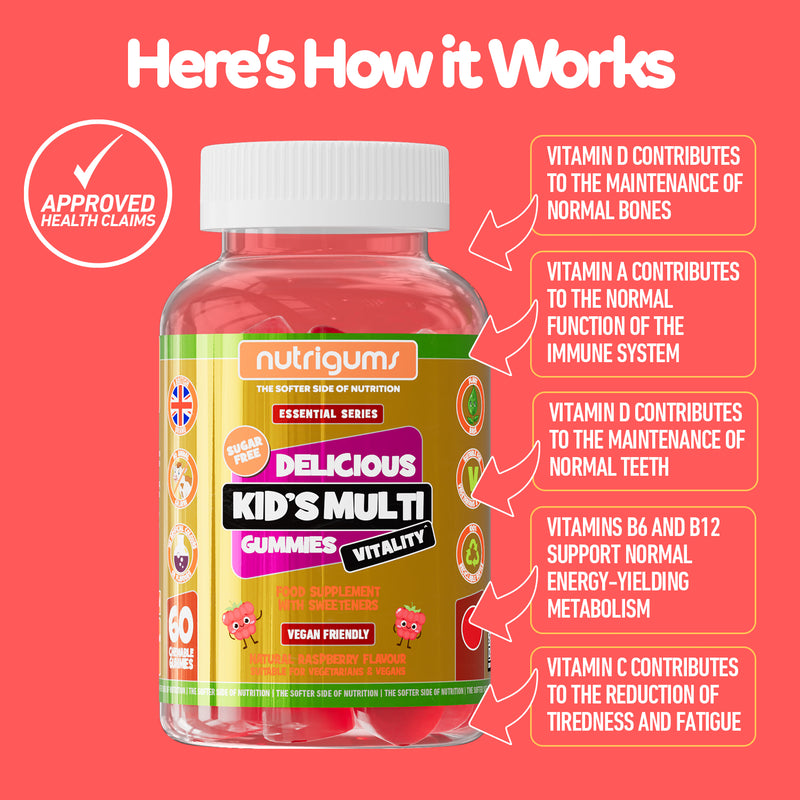 Nutrigums kid's multi vitality gummies 60 count - British product