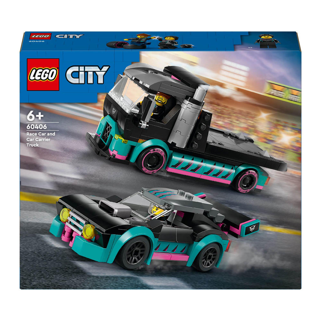 LEGO City Race Car & Car Carrier Truck Building Toys 60406