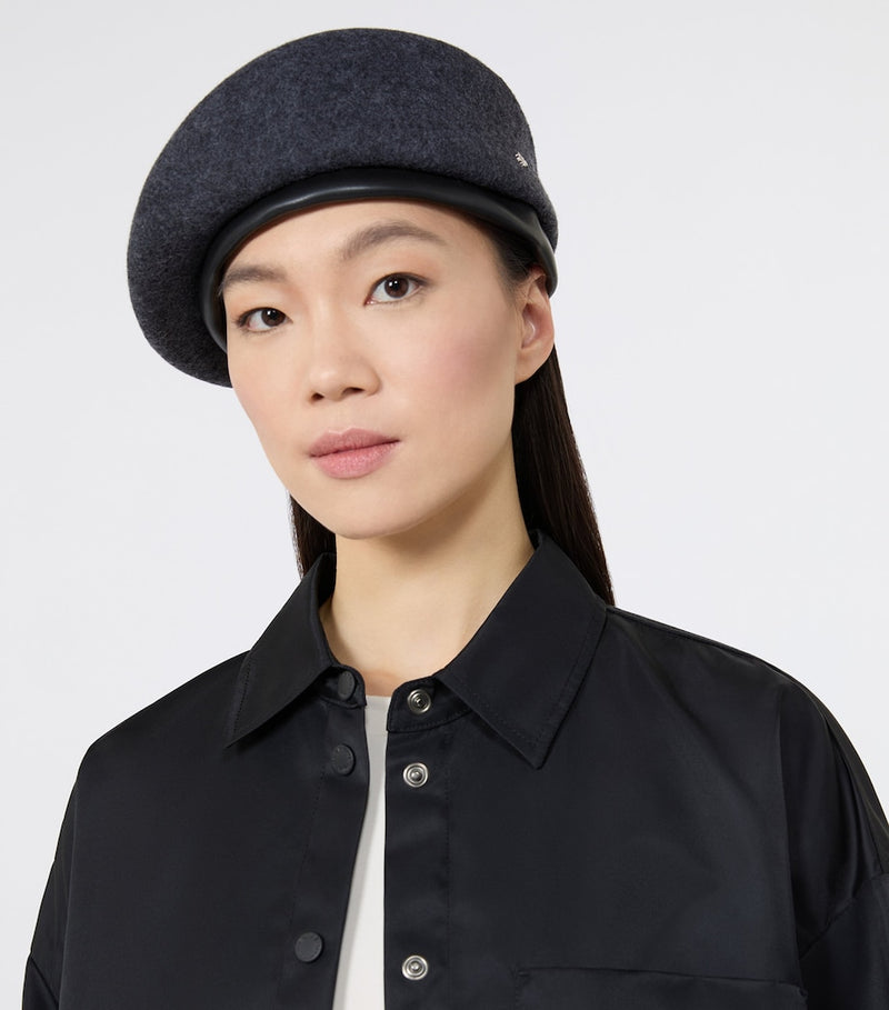 Weekend Max Mara pure wool beret with structured silhouette (British brand)