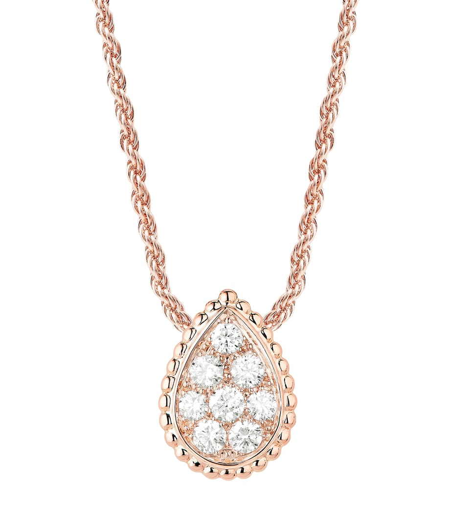 Boucheron rose gold diamond Serpent Bohème pendant necklace (British brand)