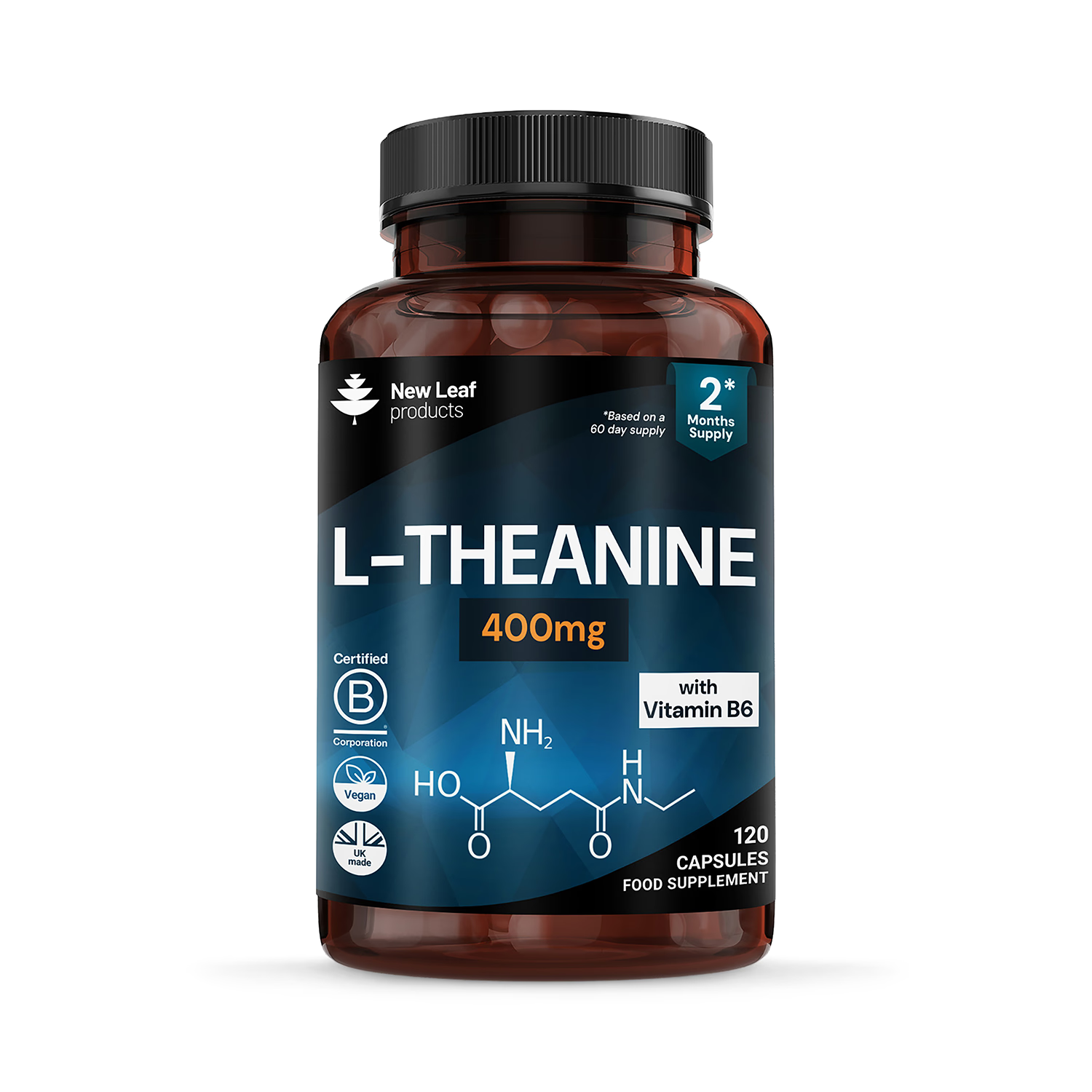 New Leaf L-Theanine 120 capsules (British brand)