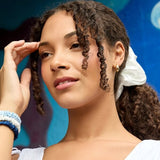 Silver Cloud oversized satin scrunchie Santorini White, imported from the UK
