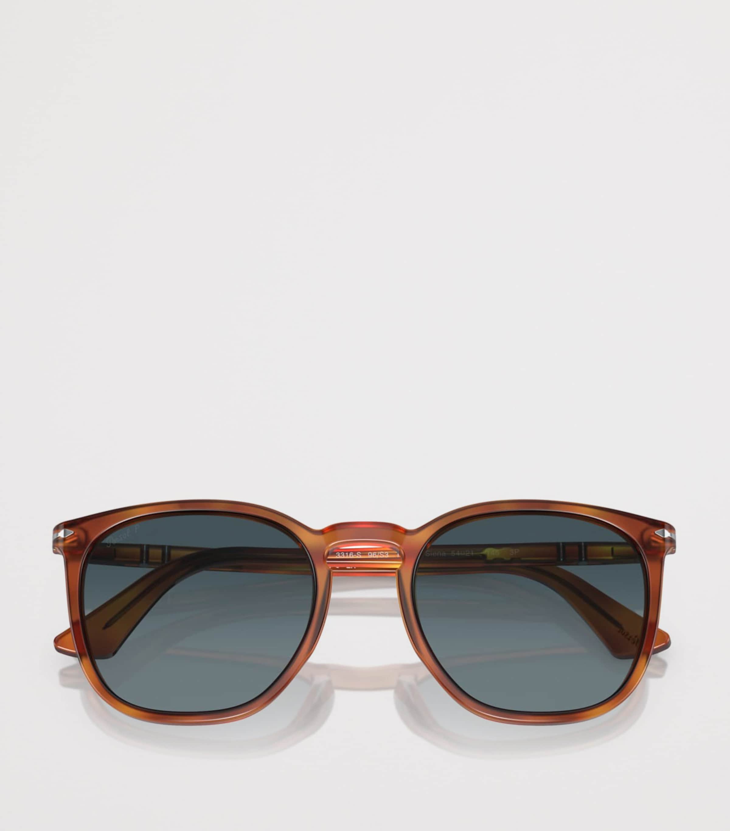 Persol acetate round sunglasses with keyhole bridge, UK version