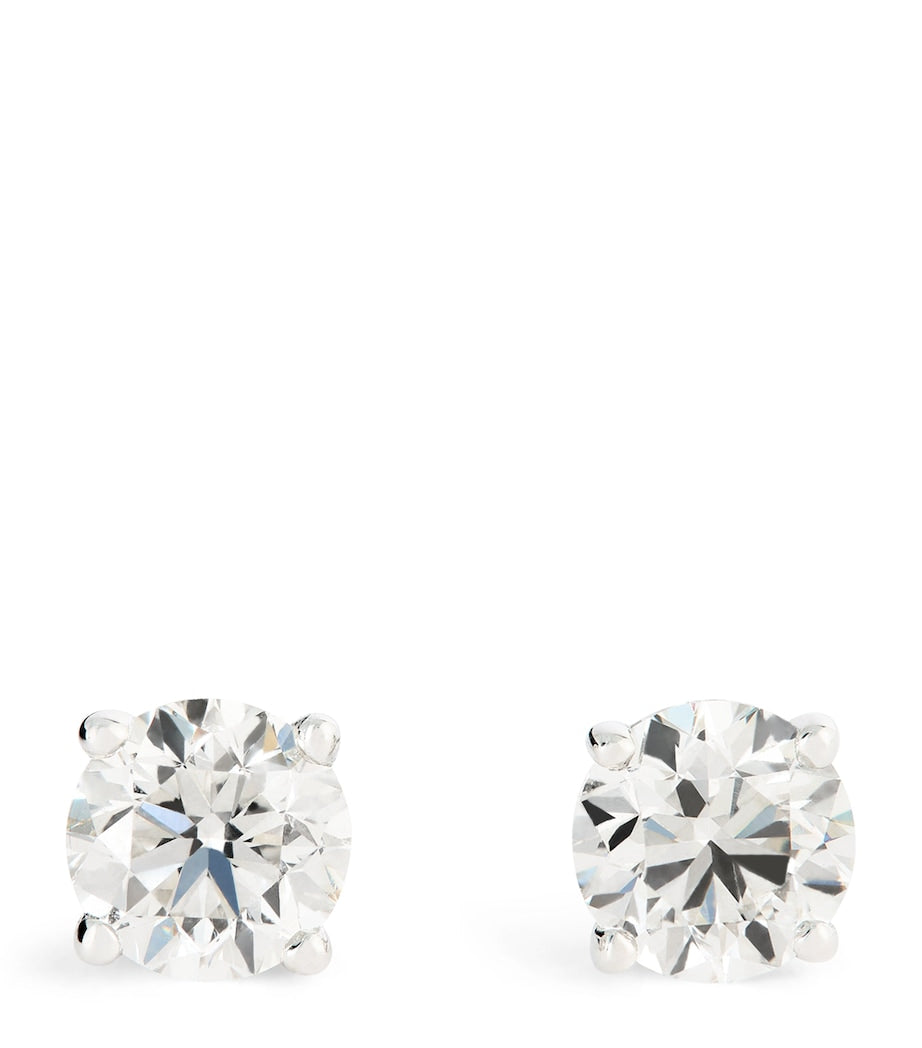 Harrods white gold diamond stud earrings 1.00ct (British brand)