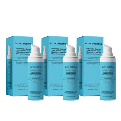 Superdrug Foaming Cleanser Hydrate & Cleanse Hyaluronic Acid 3 x 200ml- Buy online at McGrocer